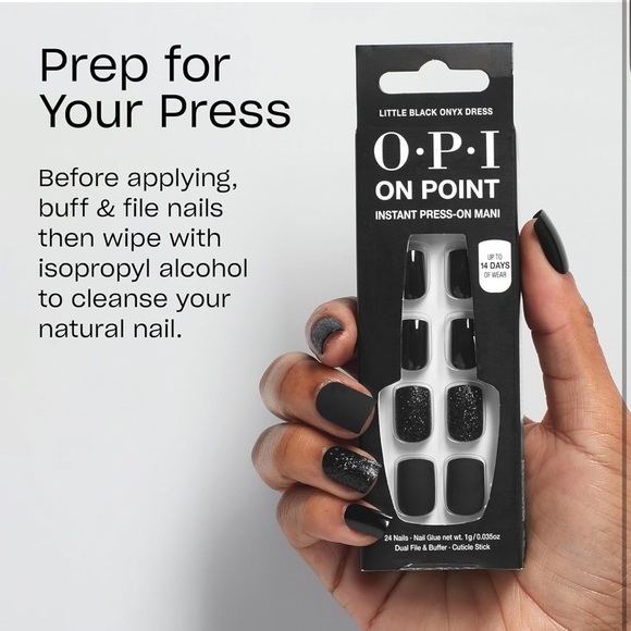 Little Black Onyx Dress | OPI On Point Instant Press-On Mani - Black - Picture 5 of 6